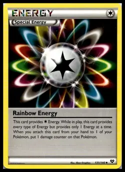 Rainbow Energy 131/146 XY Base Set Pokemon Card | LP - Image 1