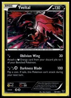 Yveltal 078/146 XY Cracked Ice Holo Rare Pokemon Card | LP - Image 1
