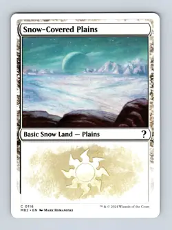 Snow-Covered Plains (White Border) Mystery Booster 2 Non-Foil MTG NM - Image 1