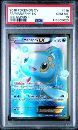 PSA 10 MANAPHY EX 116 XY BREAKPOINT POKEMON GEM MINT - Image 1