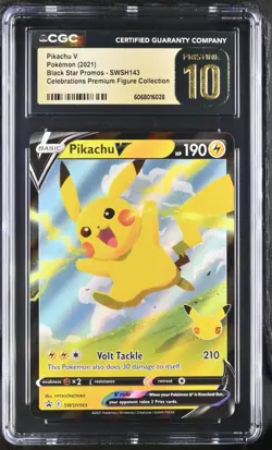 CGC 10 Pristine - Pikachu SWSH143 Black Star Promo Celebrations Pokemon 25th - Image 1