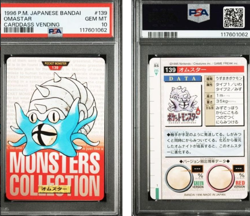 PSa10 1996 Pokemon Japanese Bandai Omastar Carddass Vending - Image 1