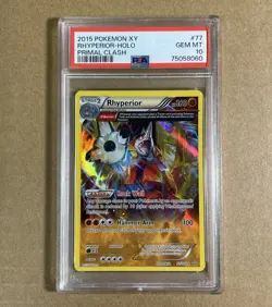 POP 13 - Rhyperior (Omega) Holo 77/160 2015 XY Primal Clash Pokemon - PSA 10 - Image 1