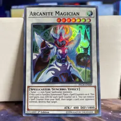 1ST EDITION ARCANITE MAGICIAN 1996 INCH-EN049 YUGIOH CARD (LP/MP) - Image 1