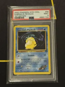 2000 Pokemon TCG 1st Edition Sabrina's Psyduck #99 Gym Challenge PSA Mint 9 Card - Image 1