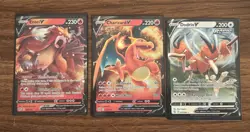 POKEMON TCG Sword & Shield Lot Of 3 V Cards: CHARIZARD, ENTEI, DODRIO - Image 2