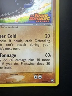 Piloswine 13/109 Team Rocket Returns Reverse Holo 2004 Pokemon Card NM - Image 4