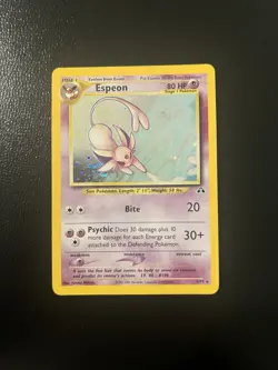 2001 Pokemon TCG Neo Destiny Unlimited # 1/75 Espeon Holo SWIRL Lightly Played - Image 1