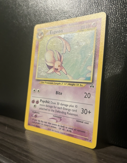 2001 Pokemon TCG Neo Destiny Unlimited # 1/75 Espeon Holo SWIRL Lightly Played - Image 2