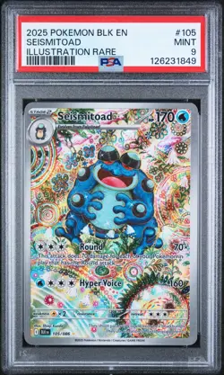2025 POKEMON BLK EN-BLACK BOLT ILLUSTRATION RARE #105 SEISMITOAD PSA 9 - Image 1
