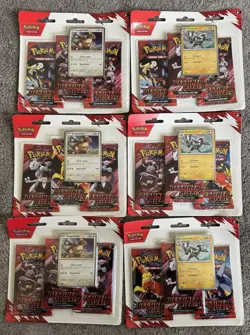 (6) Pokemon Destined Rivals 3-Pack Blister Zebstrika & Kangaskhan Sealed In Hand - Image 1