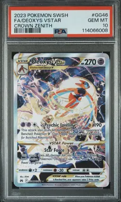 PSA 10 DEOXYS VSTAR GG46/GG70 FULL ART CROWN ZENITH POKEMON - Image 1