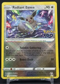 Pokemon Radiant Eevee Sworld & Shield Promo SWSH230 Pokemon Go Holo NM/M - Image 1