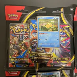 Pokemon TCG Mega Evolution 3-Pack Blister Psyduck & Golduck SET OF 4 SEALED - Image 2