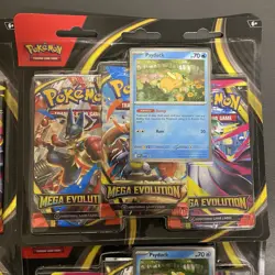 Pokemon TCG Mega Evolution 3-Pack Blister Psyduck & Golduck SET OF 4 SEALED - Image 4