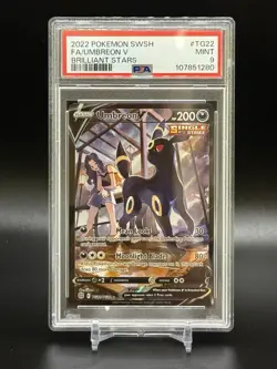 2022 POKEMON SWORD & SHIELD BRILLIANT STARS #TG22 FULL ART/UMBREON V PSA 9 - Image 1