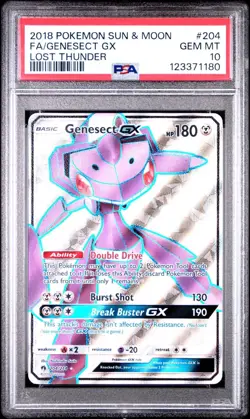 (PSA 10) Pokemon: Lost Thunder - Genesect GX #204 [Ultra Rare/Full Art] - Image 1