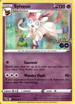 Sylveon Holo Rare Pokemon GO 035/078 NM - Image 1