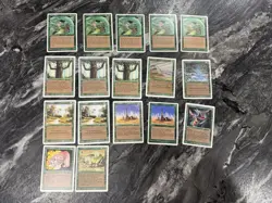 MTG Revised Edition 1994 - Lot of 17 Green Cards - Vintage Magic the Gathering - Image 1