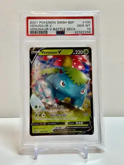 2021 Pokemon TCG Venusaur V SWSH100 Battle Deck Black Star Promo Card - PSA 10 - Image 1