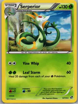 Serperior 5/114 Holo Black and White - Pokemon Card - NM - Image 1