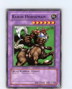 Yu-Gi-Oh TCG Rabid Horseman MRD-077 Unlimited Common Card Played MP-LP - Image 1