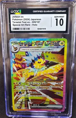 Jolteon ex 209/187 CGC 10 sv8a Pokemon Card Graded Japanese - Image 1