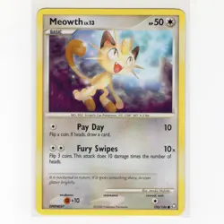 Pokemon TCG Meowth 106/146 DPP Legends Awakened Regular Common Card EN-MP 2008 - Image 1