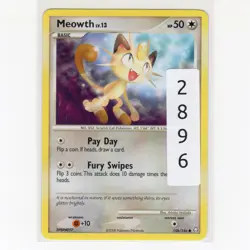 Pokemon TCG Meowth 106/146 DPP Legends Awakened Regular Common Card EN-MP 2008 - Image 3