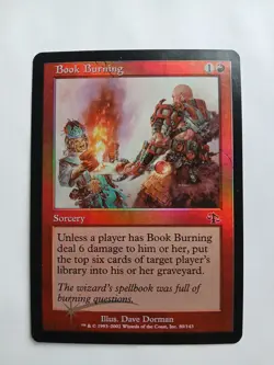 Book Burning [Judgment] Magic MTG !~*From pack to sleeve MINT FOIL*~! - Image 1