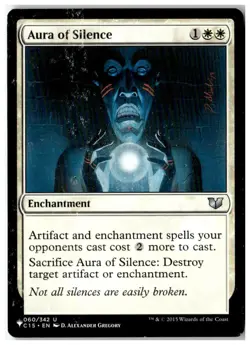 MTG Aura of Silence - The List Reprints Heavily Played English - Image 1