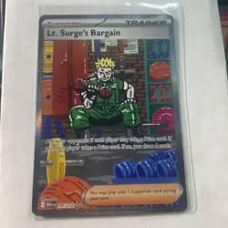 Pokemon Mega Evolution Lt Surge’s Bargain 185/132 SIR Near Mint Holographic TCG - Image 1