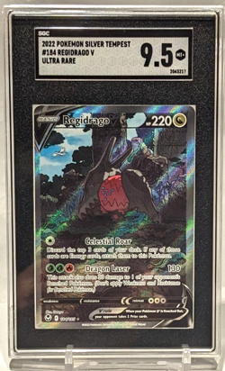 2022 Pokemon Silver Tempest REGIDRAGO V Alt Full Art UR 184/195 SGC 9.5 MT+ - Image 1