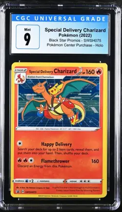 2022 Pokemon Special Delivery Charizard Holo Black Star #SWSH075 CGC 9 MINT - Image 1
