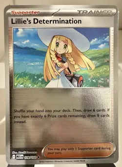 Lillie’s Determination 119/132 Reverse Holo Mega Evolution Pokemon TCG - Image 1