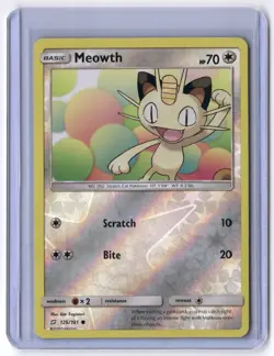 Meowth 125/181 Common Reverse Holo NM Pokemon SM - Team Up - Image 1