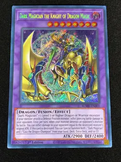 Yugioh Dark Magician The Knight of Dragon Magic BLMR-EN001 1st Ultra (LP) - Image 1