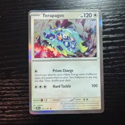 Pokemon TCG Terapagos Holo Rare Card Sv08: Surging Sparks 161/191 - Image 1