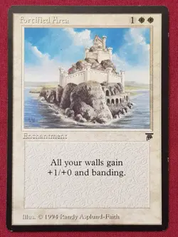 Magic The Gathering LEGENDS FORTIFIED AREA white card MTG - Image 1