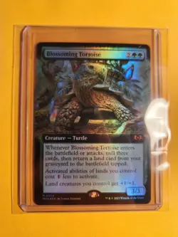 NM Authentic Blossoming Tortoise Extended Foil Wilds of Eldraine 0354 Mythic MTG - Image 3