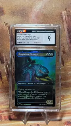 MTG Dragonlord Silumgar #1974 🌈 Foil Borderless SLD They Grow Up So Fast CGC 9 - Image 1