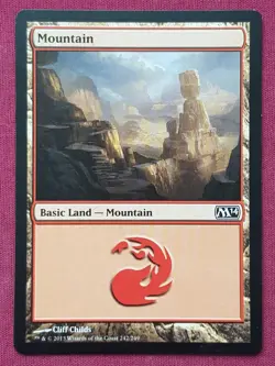 Magic The Gathering 2014 CORE SET M14 MOUNTAIN 242 land card MTG - Image 1