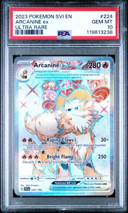 2023 POKEMON SVI EN-SCARLET & VIOLET ULTRA RARE #224 ARCANINE EX PSA 10 - Image 1