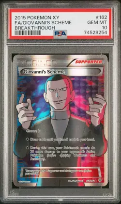 PSA 10 GIOVANNI'S SCHEME XY BREAKTHROUGH 162 FULL ART 2015 POKEMON GEM MINT - Image 1