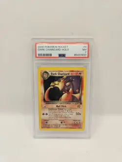 Pokemon Dark Charizard 4/82 Team Rocket PSA 7 Cosmos Holo Near Mint ENG - Image 1