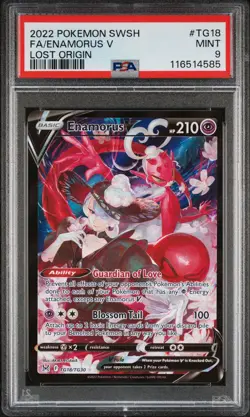 2022 POKEMON SWORD & SHIELD LOST ORIGIN #TG18 FULL ART/ENAMORUS V PSA 9 - Image 1