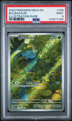 2023 POKEMON MEW EN-151 ILLUSTRATION RARE #166 BULBASAUR PSA 9 - Image 1