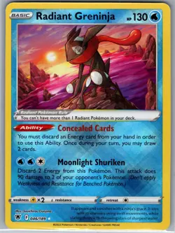 Radiant Greninja 046/189 SWSH10: Astral Radiance - Pokemon Card - NM - Image 1