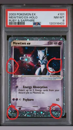 Pokemon Mewtwo 101/109 EX Holo Ruby & Sapphire PSA 8 FOUR SWIRLS Beautiful Card - Image 1