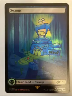 1x Swamp, Full Art Foil - 1941, Spongebob Squarepants Secret Lair Drop, MTG NM - Image 1